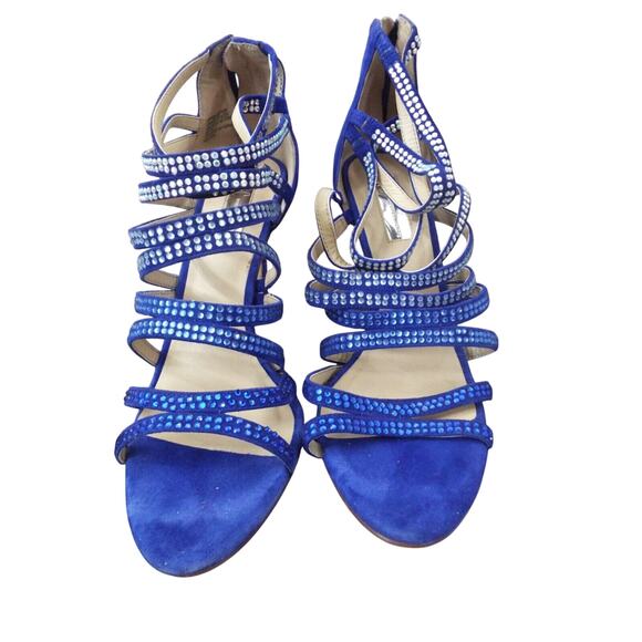INC "RICCI" BLUE SUEDE LEATHER STRAPPY SANDALS WOMENS SIZE 8.5 M - Picture 1 of 14